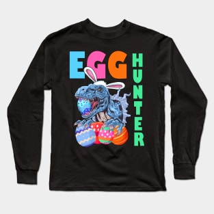 Kids Easter Dinosaur Bunny T Rex Boys Girls Egg Hunter Gift Long Sleeve T-Shirt